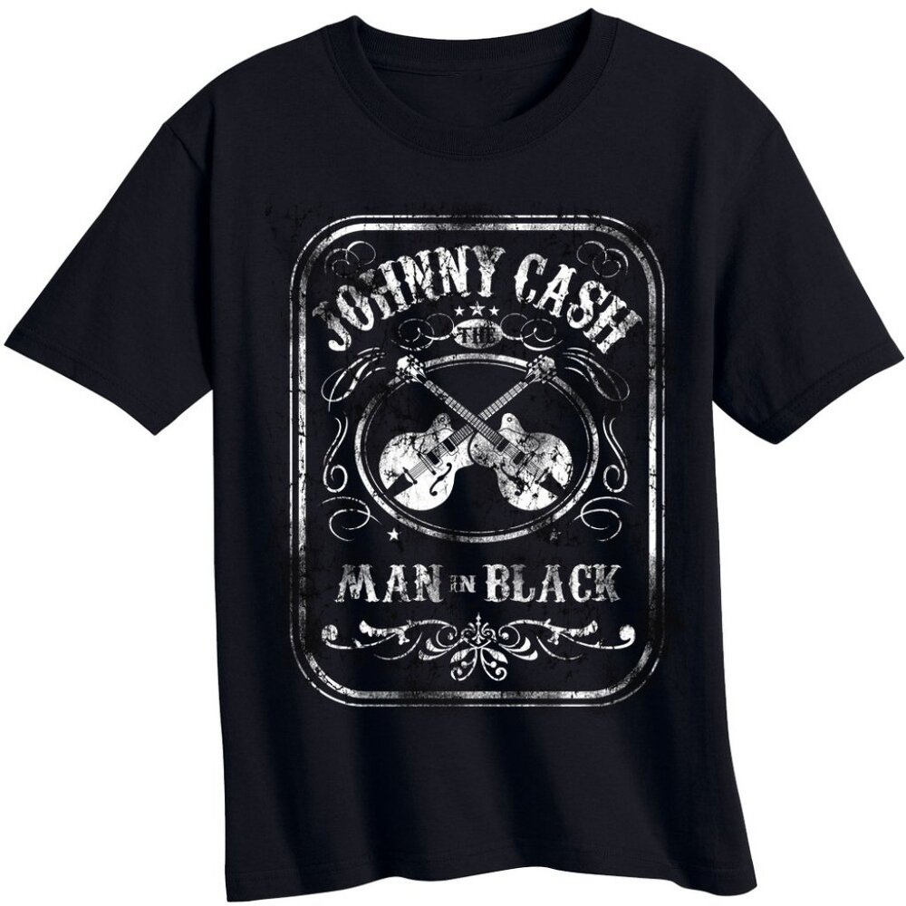 Toddler Boys' Johnny Cash Short Sleeve Graphic T-Shirt - Black 18 M